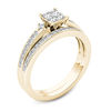 Thumbnail Image 1 of 1.00 CT. T.W. Quad Princess-Cut Multi-Diamond Bridal Set in 14K Gold