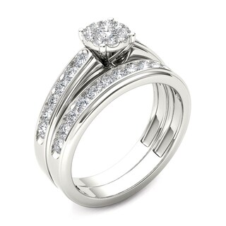 1.50  CT. T.W. Diamond Frame Bridal Set in 14K White Gold