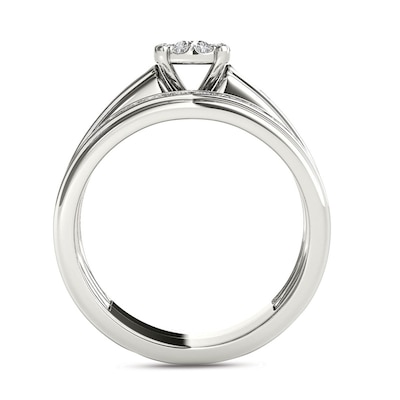 1.50  CT. T.W. Diamond Frame Bridal Set in 14K White Gold