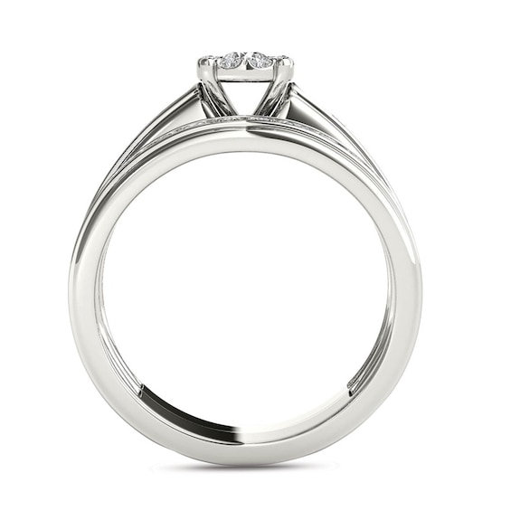 1.50  CT. T.W. Diamond Frame Bridal Set in 14K White Gold