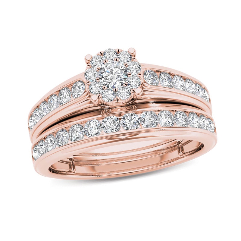 1.50  CT. T.W. Diamond Frame Bridal Set in 14K Rose Gold|Peoples Jewellers