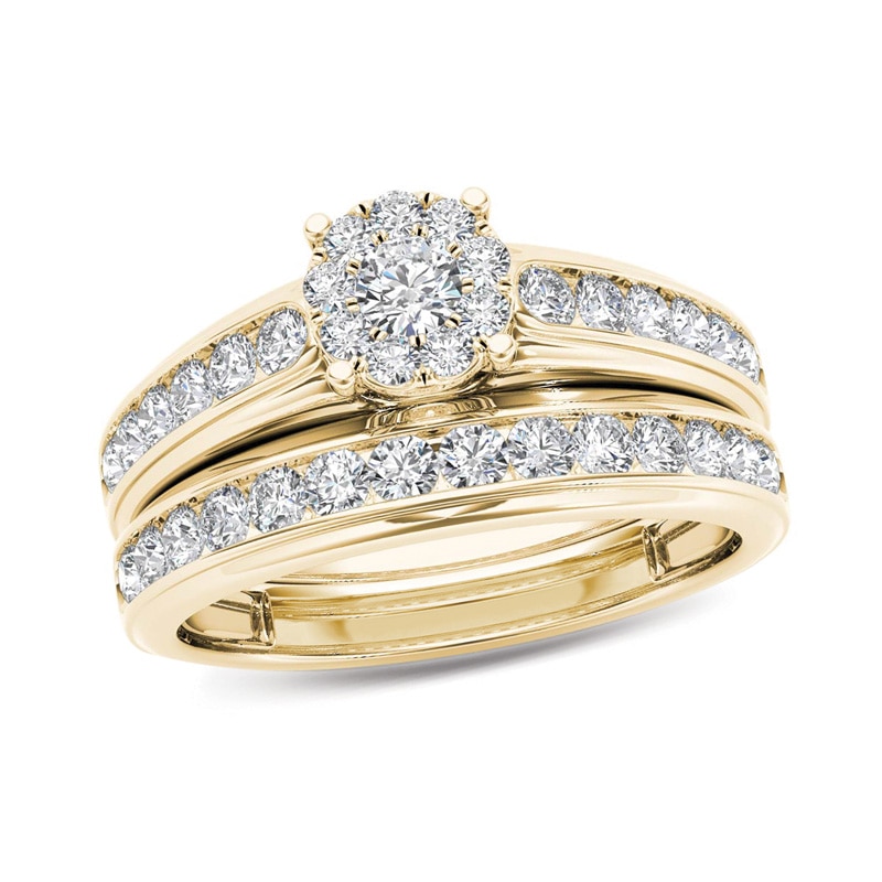 1.50 CT. T.W. Diamond Frame Bridal Set in 14K Gold | Peoples Jewellers