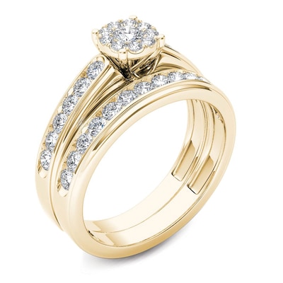 1.50  CT. T.W. Diamond Frame Bridal Set in 14K Gold