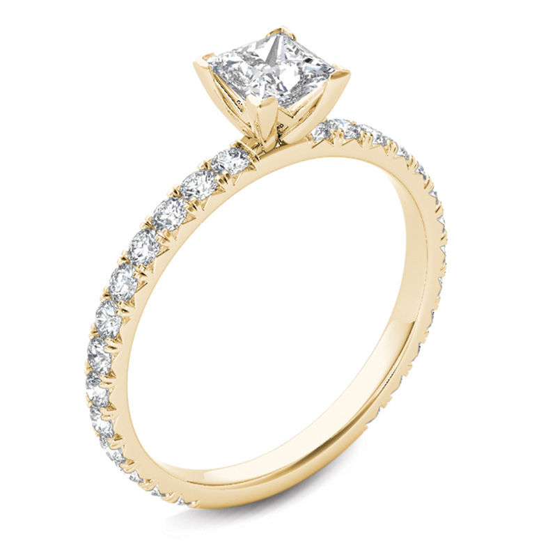 1.00 CT. T.W. Princess-Cut Diamond Engagement Ring in 14K Gold|Peoples Jewellers