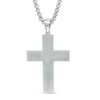 Thumbnail Image 1 of Men's Diamond Accent Grey Carbon Fibre Cross Pendant in Stainless Steel