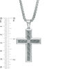 Thumbnail Image 2 of Men's Diamond Accent Grey Carbon Fibre Cross Pendant in Stainless Steel