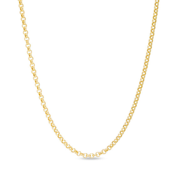 Men's 2.3mm Rolo Chain Necklace in Solid 14K Gold - 30"