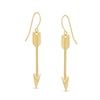 Linear Arrow Drop Earrings in 10K Gold