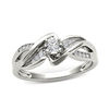 Thumbnail Image 0 of 0.14 CT. T.W. Diamond Crossover Bypass Promise Ring in 14K White Gold