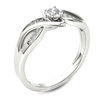 0.14 CT. T.W. Diamond Crossover Bypass Promise Ring in 14K White Gold