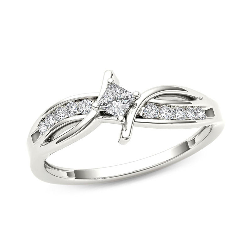 Promise rings white deals gold princess cut