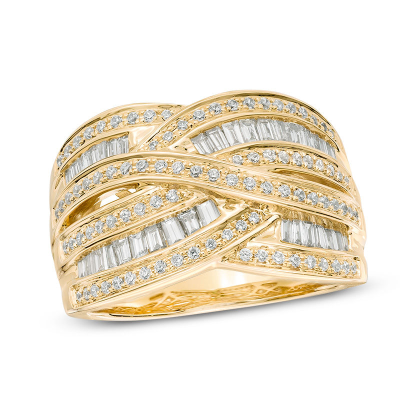 0.75 CT. T.W. Diamond Multi-Row Woven Band in 10K Gold|Peoples Jewellers
