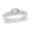 0.45 CT. T.W. Princess-Cut Diamond Bypass Bridal Set in 10K White Gold