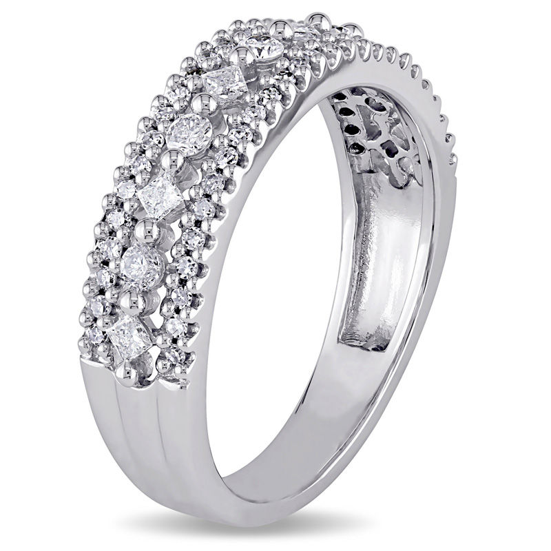 0.50 CT. T.W. Diamond Multi-Row Band in 10K White Gold|Peoples Jewellers