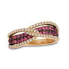 Le Vian® Raspberry Rhodolite™ and 0.28 CT. T.W. Diamond Ring in 14K Strawberry Gold™