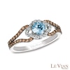 Le Vian® Sea Blue Aquamarine™ and 0.36 CT. T.W. Diamond Split Shank Ring in 14K Vanilla Gold™