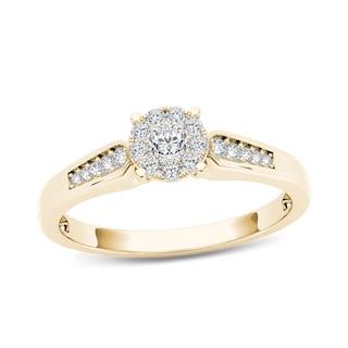 0.25 CT. T.W. Diamond Frame Promise Ring in 14K Gold