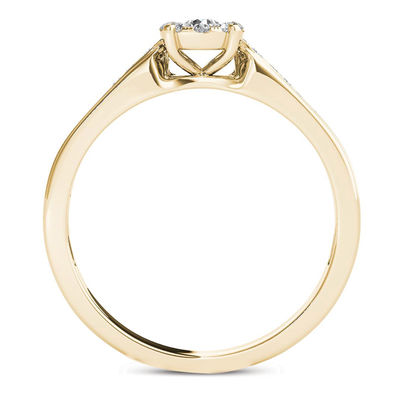 0.25 CT. T.W. Diamond Frame Promise Ring in 14K Gold