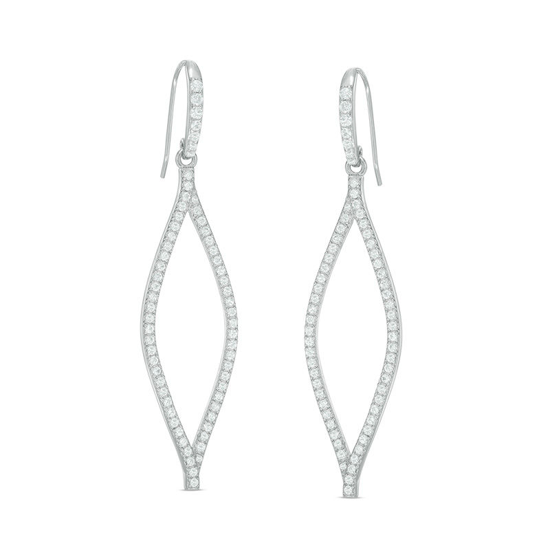 White Sapphire buy Leaf Hoop Earrings