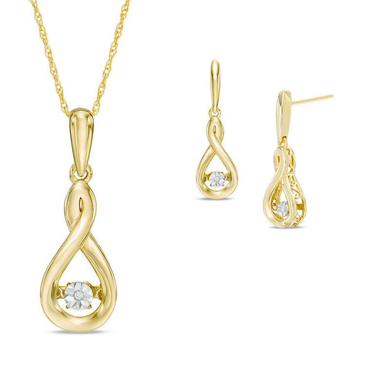 Unstoppable Love™ Diamond Accent Infinity Pendant and Earrings Set in 10K Gold|Peoples Jewellers