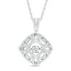 Thumbnail Image 0 of Unstoppable Love™ Composite Diamond Accent Tilted Square Hearts Pendant in Sterling Silver