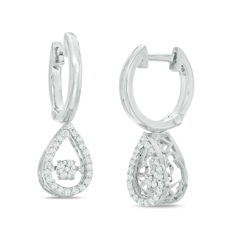 Unstoppable Love™ 0.23 CT. T.W. Composite Diamond Pear-Shaped Drop Earrings in Sterling Silver|Peoples Jewellers