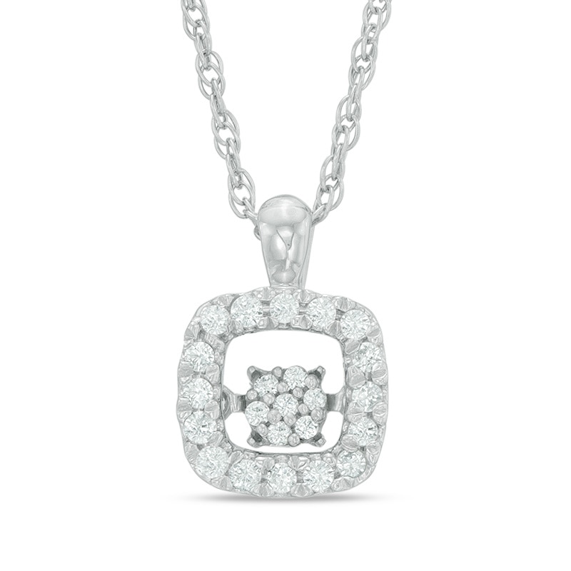 Unstoppable Love™ 0.15 CT. T.W. Composite Diamond Square Frame Pendant in Sterling Silver|Peoples Jewellers