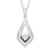 Unstoppable Love™ CT. T.W. Champagne and White Composite Diamond Teardrop Pendant in Sterling Silver