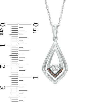 Unstoppable Love™ CT. T.W. Champagne and White Composite Diamond Teardrop Pendant in Sterling Silver