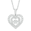 Unstoppable Love™ 0.18 CT. T.W. Composite Diamond Double Heart Pendant in Sterling Silver