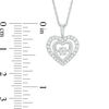 Unstoppable Love™ 0.18 CT. T.W. Composite Diamond Double Heart Pendant in Sterling Silver