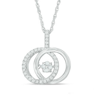 Unstoppable Love™ 0.23 CT. T.W. Composite Diamond Interlocking Circles Pendant in Sterling Silver