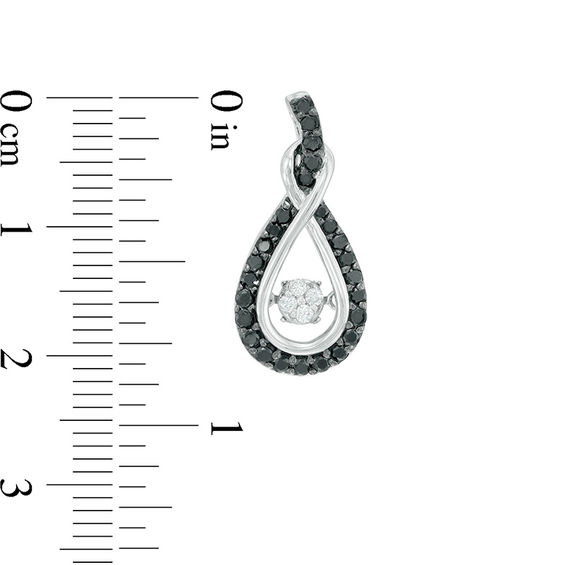 Unstoppable Love™ 0.70 CT. T.W. Enhanced Black and White Composite Diamond Infinity Drop Earrings in Sterling Silver