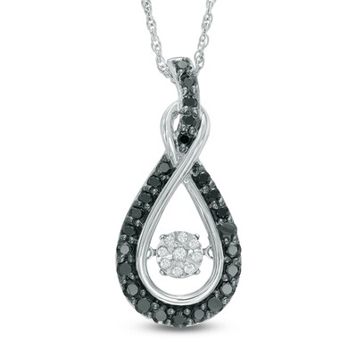 Unstoppable Love™ CT. T.W. Enhanced Black and White Composite Diamond Infinity Pendant in Sterling Silver