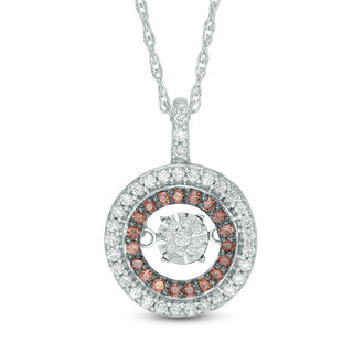 Unstoppable Love™ 0.30 CT. T.W. Champagne and White Composite Diamond Double Frame Pendant in Sterling Silver