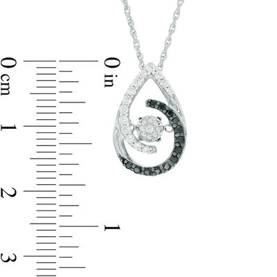 Unstoppable Love™ 0.30 CT. T.W. Enhanced Black and White Composite Diamond Teardrop Pendant in Sterling Silver