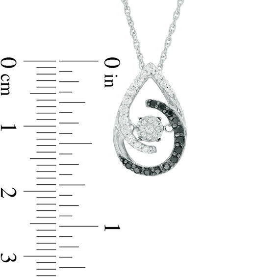 Unstoppable Love™ 0.30 CT. T.W. Enhanced Black and White Composite Diamond Teardrop Pendant in Sterling Silver