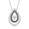 Thumbnail Image 0 of Unstoppable Love™ 0.11 CT. T.W. Champagne and White Composite Diamond Teardrop Pendant in Sterling Silver