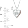 Unstoppable Love™ 0.15 CT. T.W. Champagne and White Composite Diamond Heart Frame Pendant in Sterling Silver