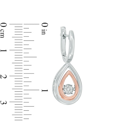 Unstoppable Love™ Composite Diamond Accent Pear-Shaped Drop Earrings in Sterling Silver and 10K Rose Gold