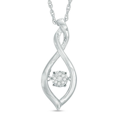 Unstoppable Love™ Composite Diamond Accent Twist Infinity Pendant in Sterling Silver