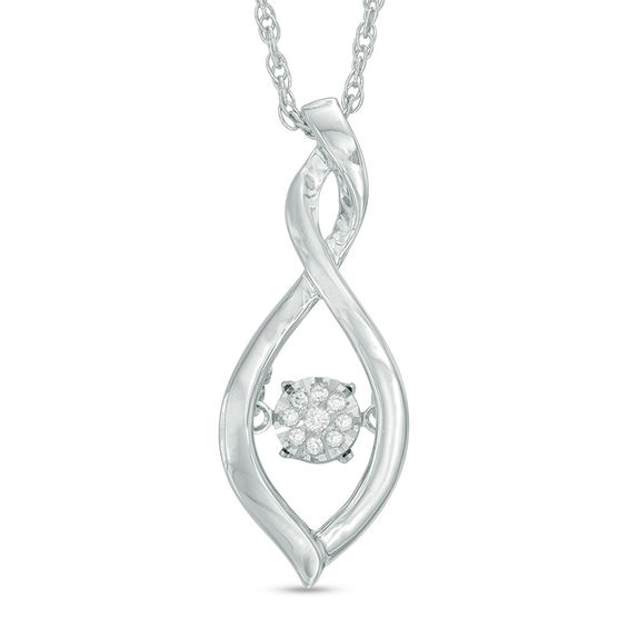 Unstoppable Love™ Composite Diamond Accent Twist Infinity Pendant in Sterling Silver