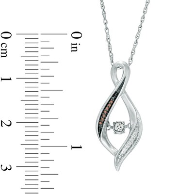 Unstoppable Love™ Champagne and White 0.04 CT. T.W. Diamond Infinity Twist Pendant in Sterling Silver