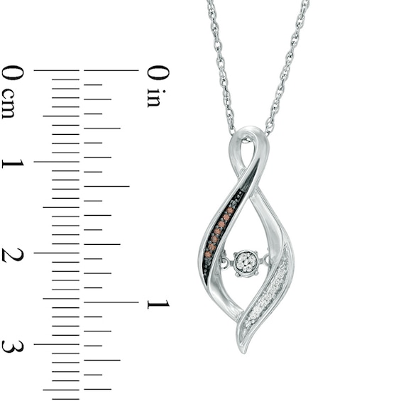 Unstoppable Love™ Champagne and White 0.04 CT. T.W. Diamond Infinity Twist Pendant in Sterling Silver