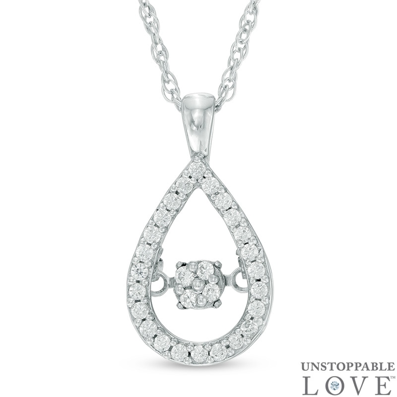 Unstoppable Love™ 1/5 CT. T.W. Composite Diamond Teardrop Pendant in Sterling Silver