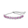 5.0mm Heart-Shaped Lab-Created Pink Sapphire Bolo Bracelet in Sterling Silver - 9.5"