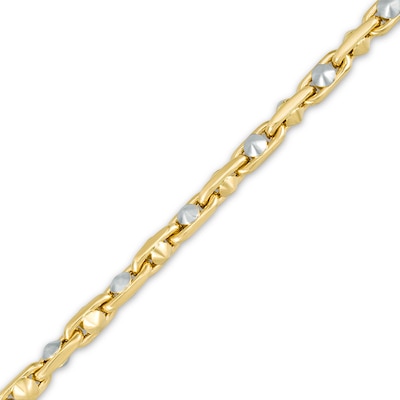 Men's Link Chain Bracelet in 10K Two-Tone Gold