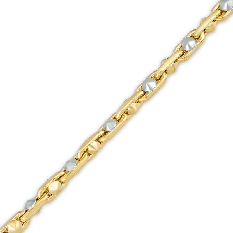 Men's Link Chain Bracelet in 10K Two-Tone Gold|Peoples Jewellers