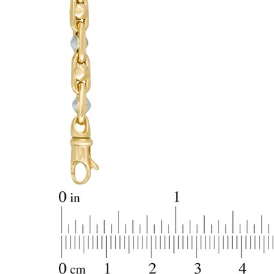 Men's Link Chain Bracelet in 10K Two-Tone Gold