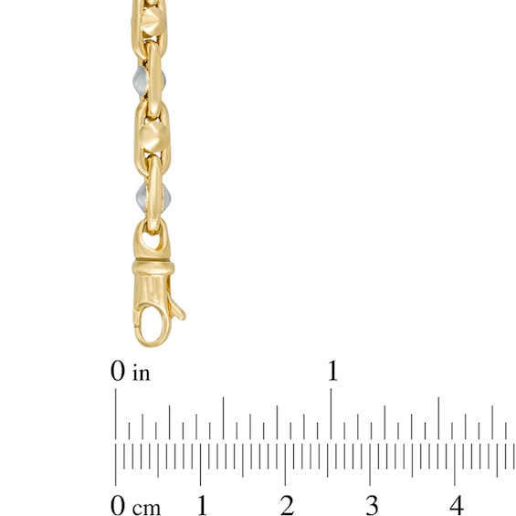 Men's Link Chain Bracelet in 10K Two-Tone Gold